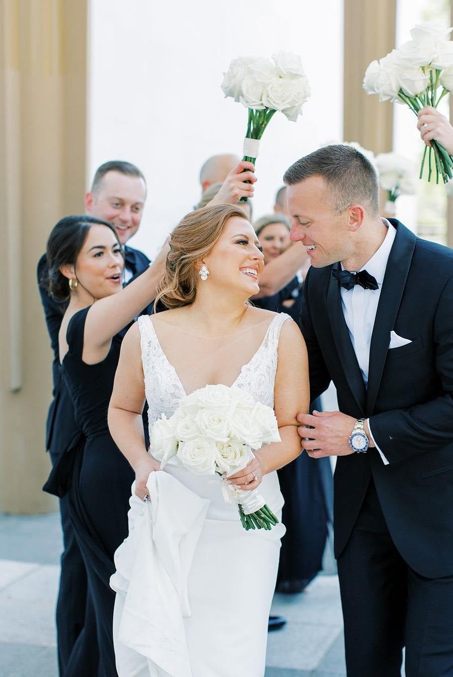 Black Mermaid Off - Shoulder Side Slit V - Neck Chiffon Long Bridesmaid Dress - KissProm