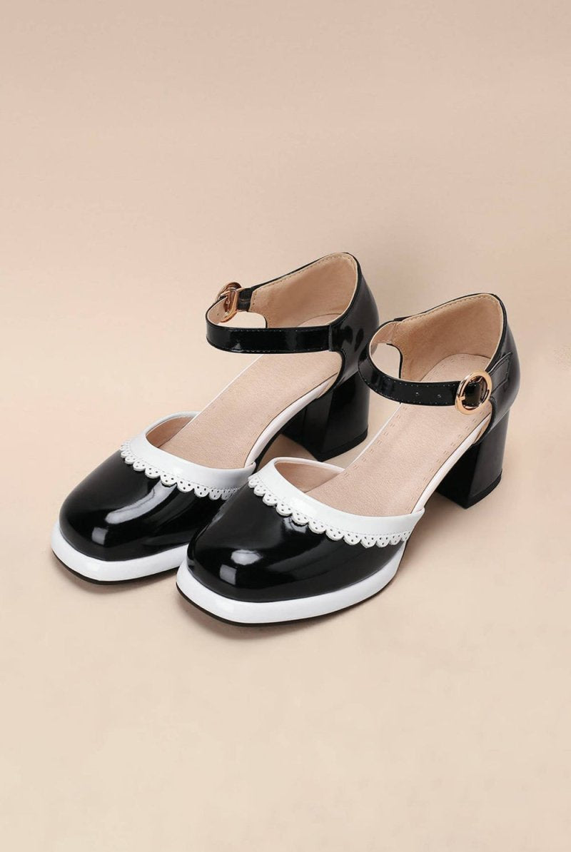 Retro Ankle Strap High Heels Shoes - KissProm