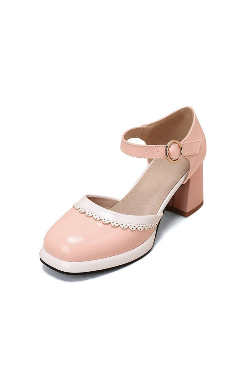 Retro Ankle Strap High Heels Shoes - KissProm