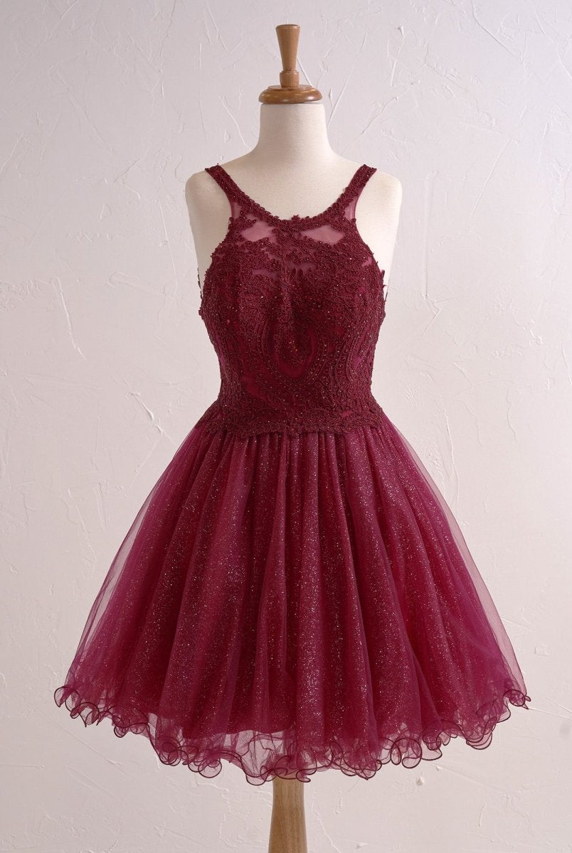 Georgina | Embellished Embroidery Tulle Short Cocktail Dress