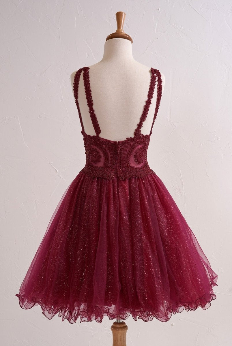 Georgina | Embellished Embroidery Tulle Short Cocktail Dress