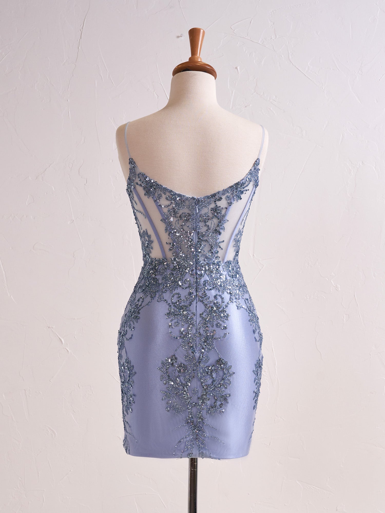 Lacey | Sheer Corset Short Sequin Prom Dress