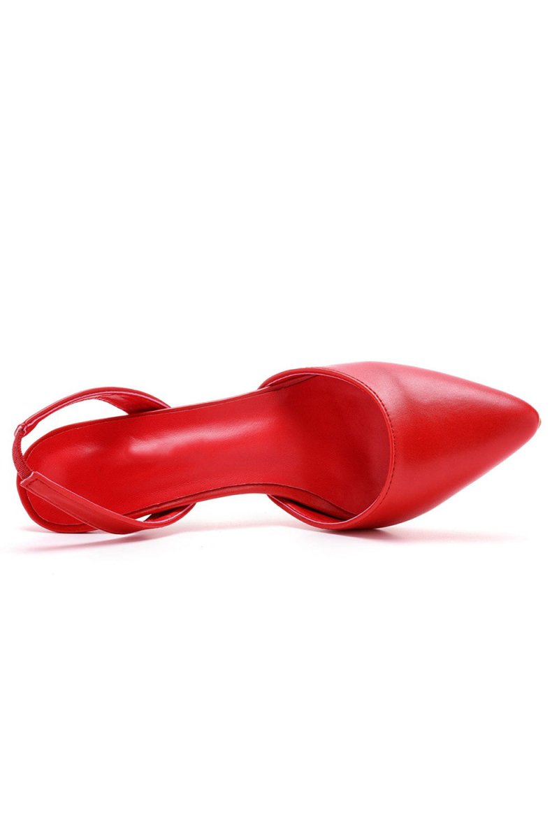 Simple Elegant Pointed Toe Stiletto Slingback High Heels - KissProm