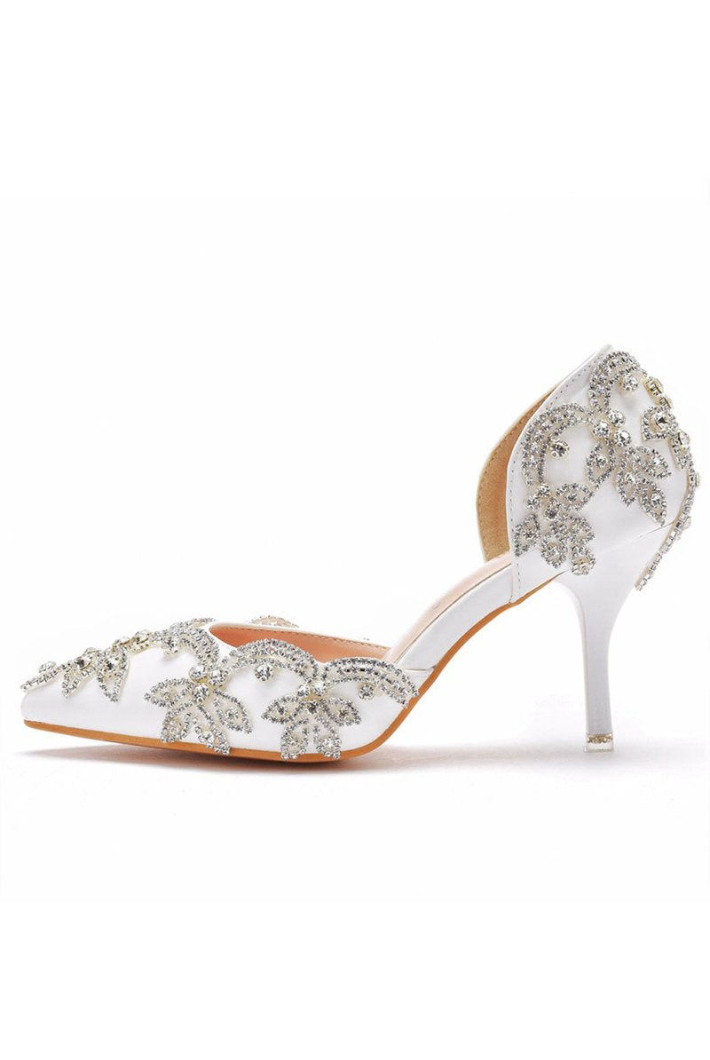 Woman's Wedding Shoes Pointed Toe rhinestone Stiletto