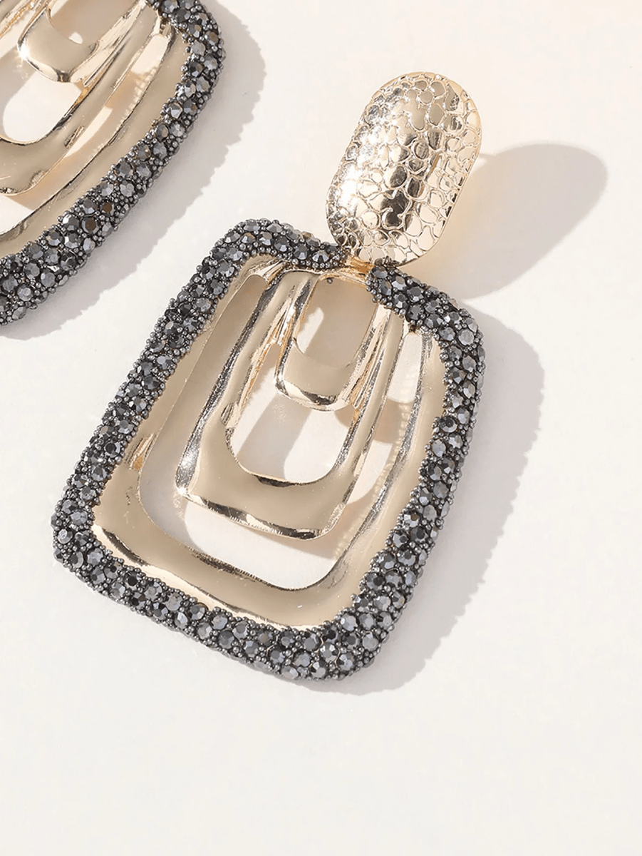 Silver Vintage Square Earrings - KissProm