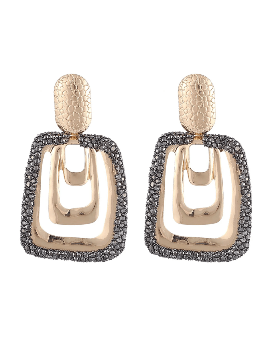 Silver Vintage Square Earrings - KissProm