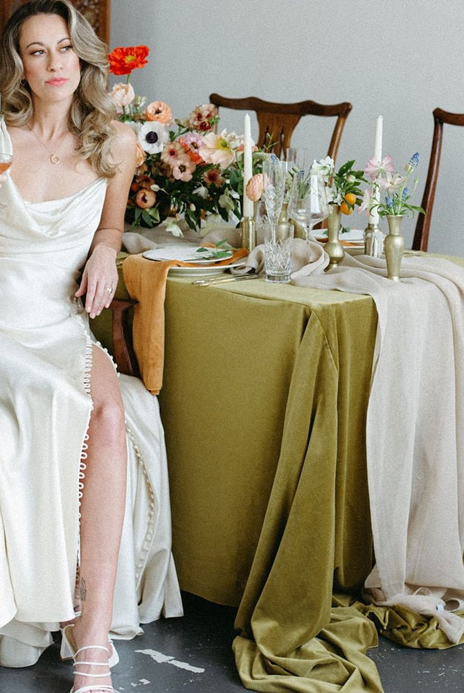 Cowl Neck Ivory Sheath Satin Wedding Dresses with Button Slit