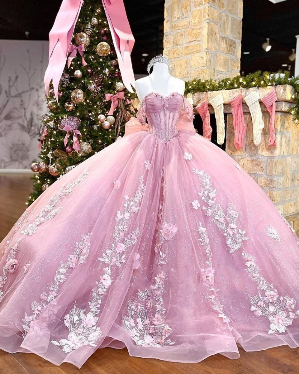 Fanny | Off The Shoulder Lace Up Back Appliques Tulle Quinceanera Dress