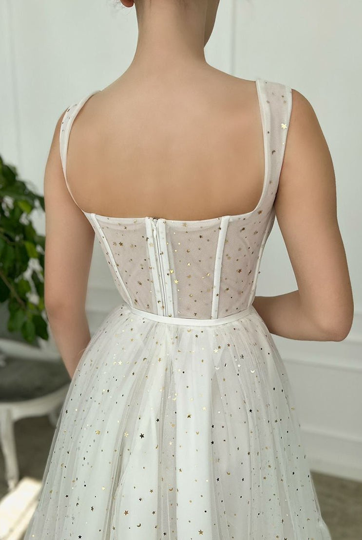 Amie | Straps Short Tulle White Homecoming Dress - KissProm