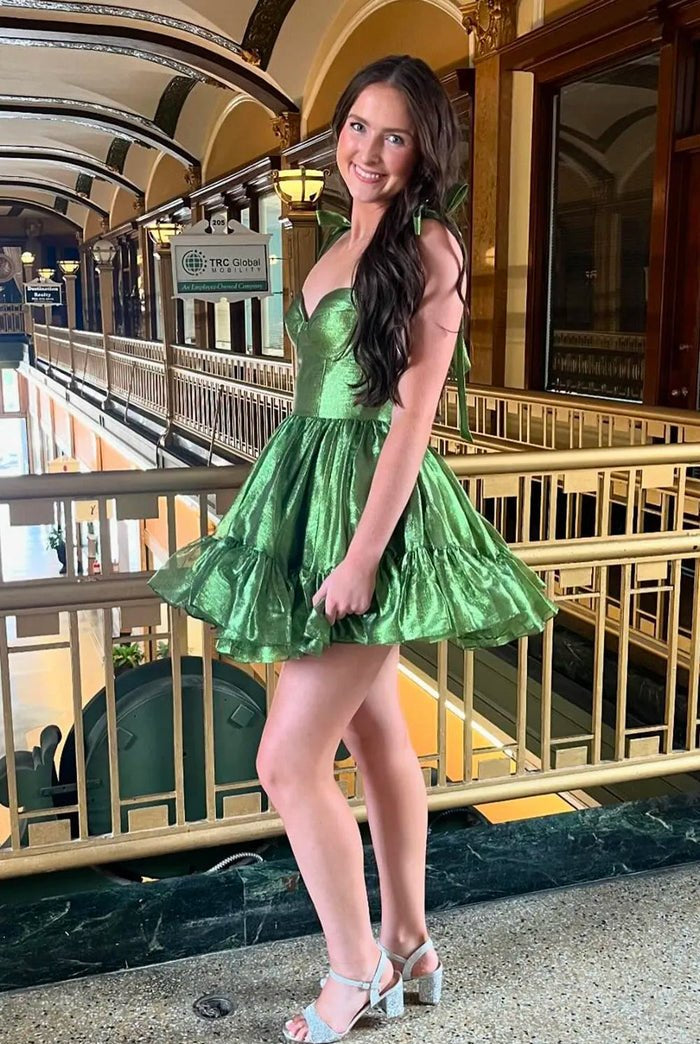Grace | Green - Stylish A-Line Sweetheart Short Homecoming Dress