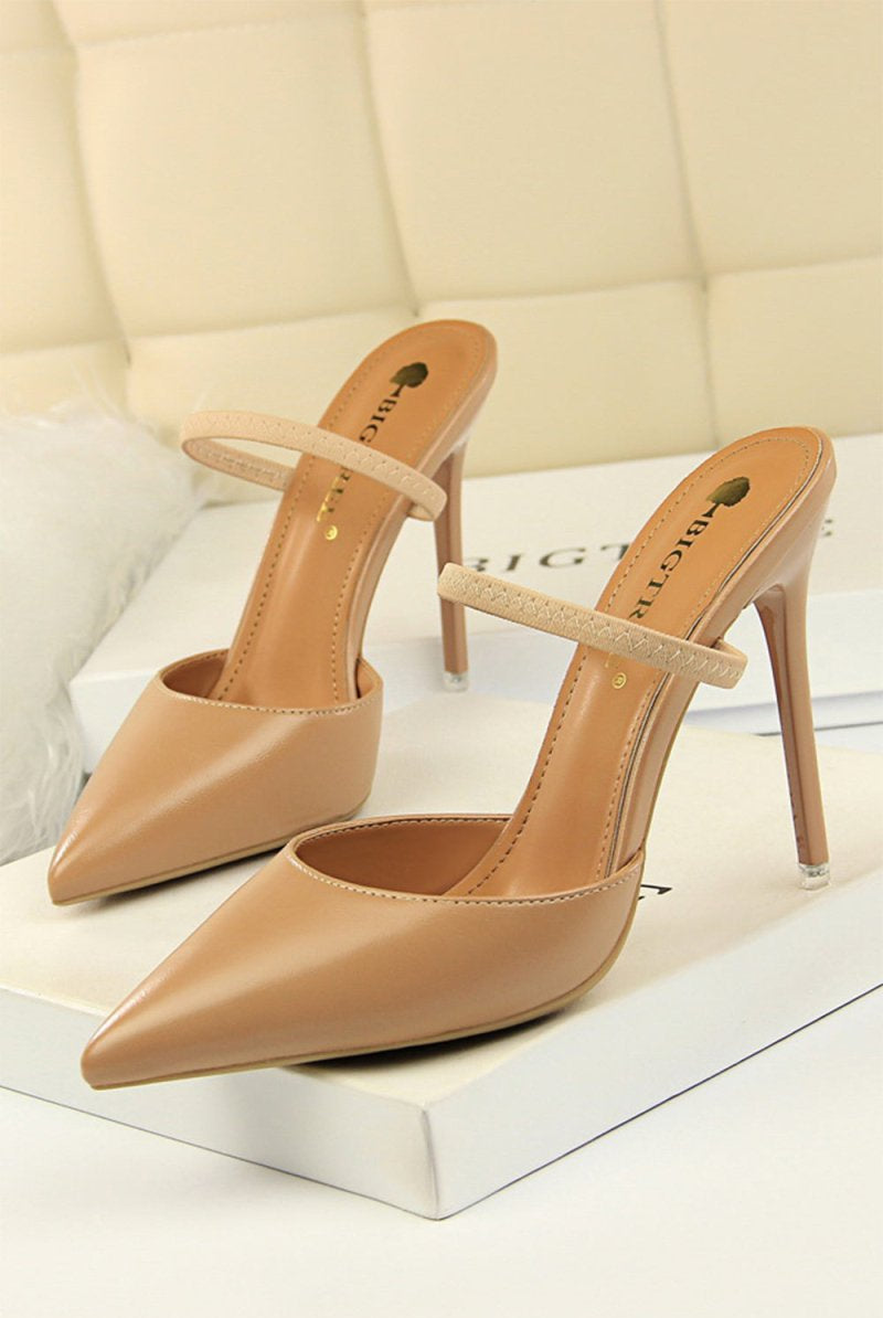 Apricot Stiletto Pointy Heels