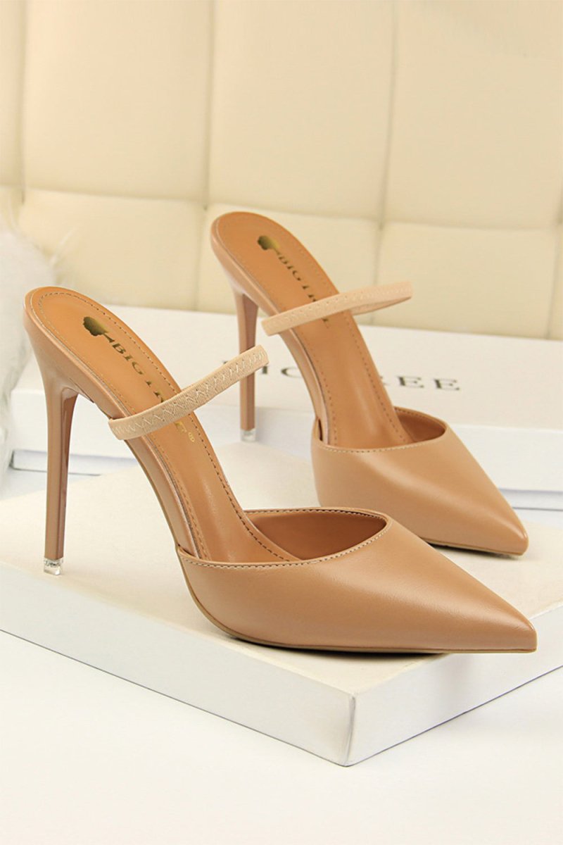 Apricot Stiletto Pointy Heels