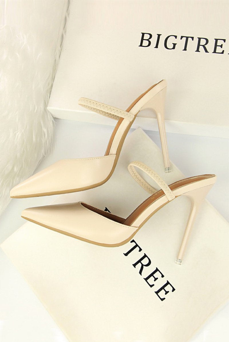 Apricot Stiletto Pointy Heels