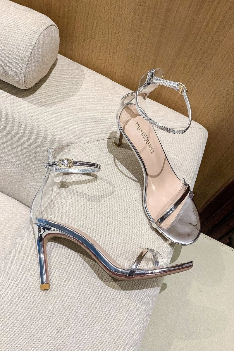 Golden Ankle Straps Prom Sandals - KissProm