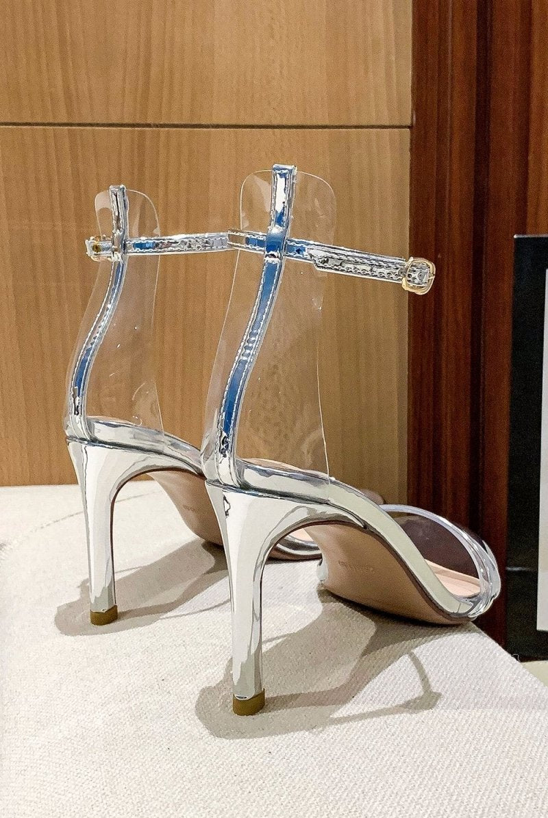 Golden Ankle Straps Prom Sandals - KissProm