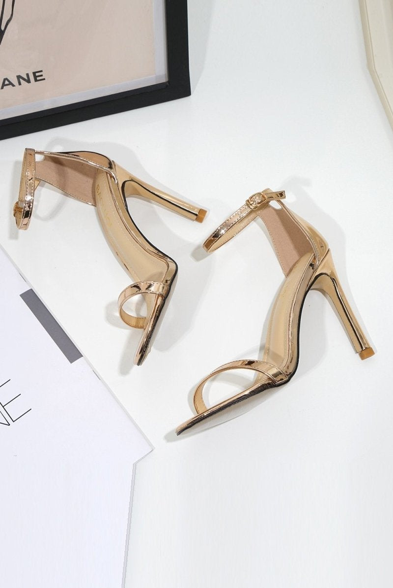 One Word Buckle High Heels - KissProm