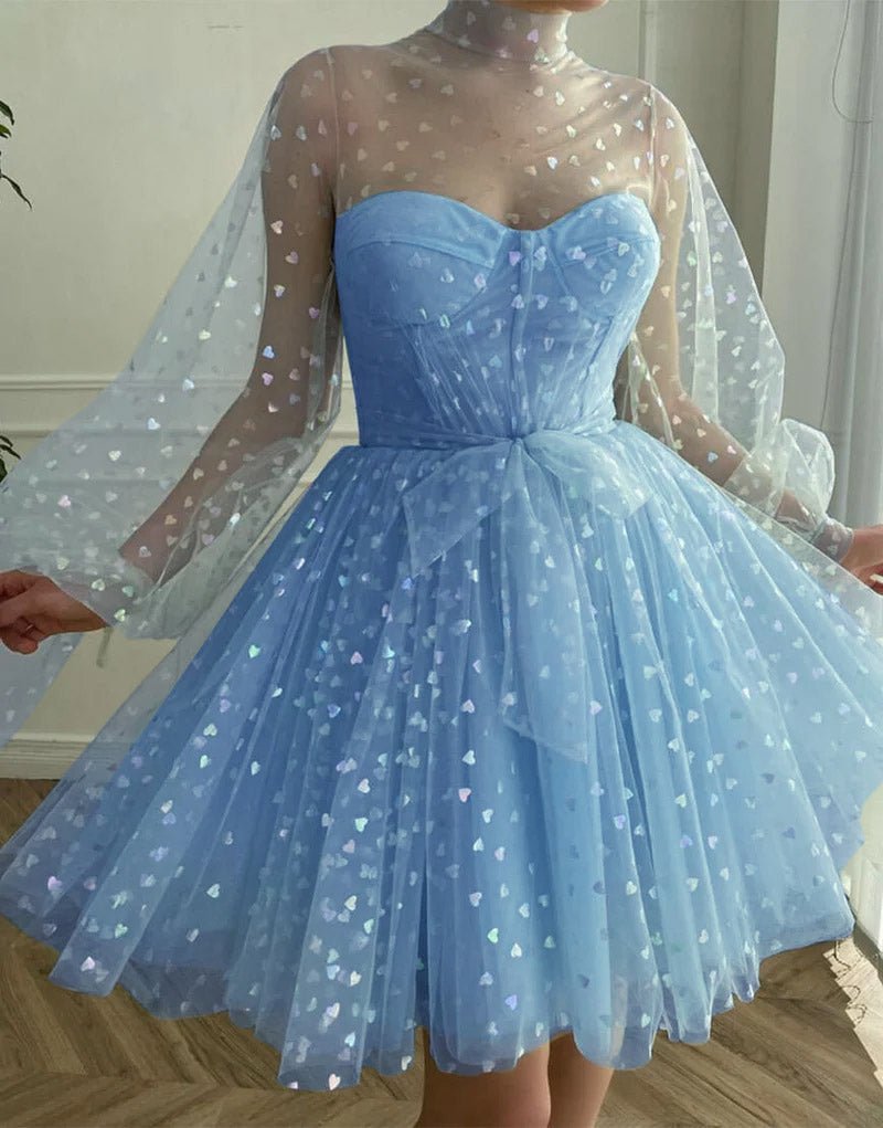 Gemma | A-Line Corset Homecoming Dress with Sleeves