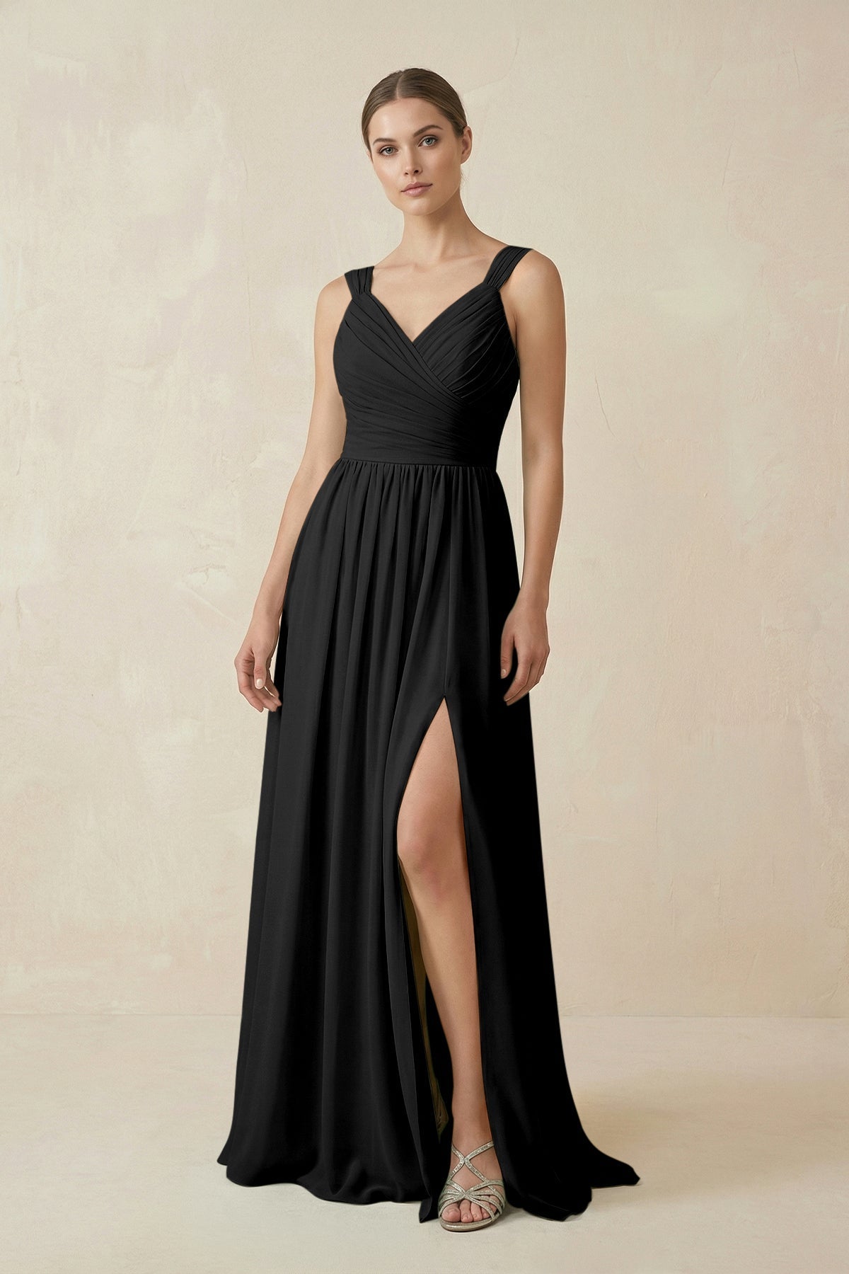 black chiffon dresses Portia and Scarlett Tight Bow Short Dress PS24010