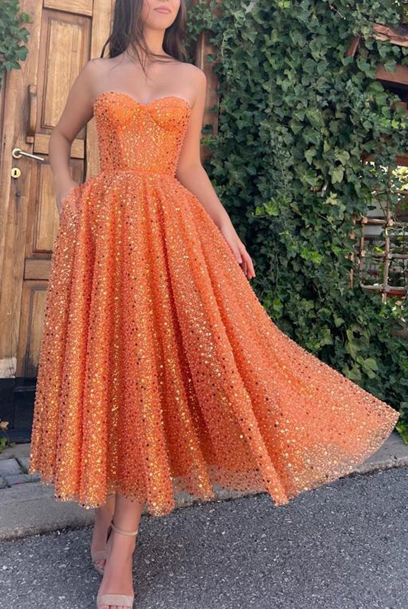 Melina | A - Line Prom Dresses Sparkle & Shine Dress Cocktail Party Floor Length Sleeveless Sweetheart Lace with Sequin - KissProm