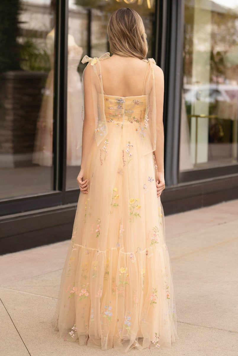 Rowan |A Line Sweetheart Long Prom Dress with Embroidery