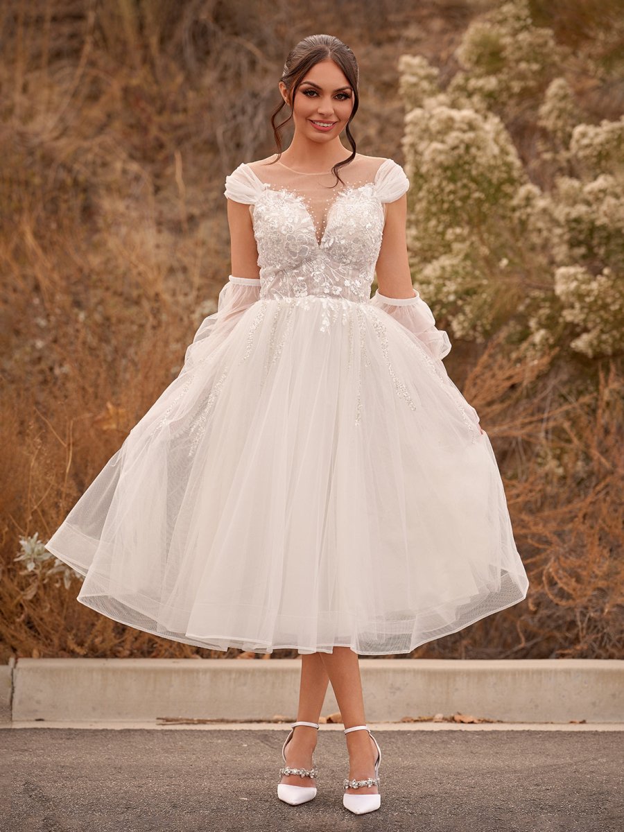 A-Line Sweetheart Long Sleeves Elegant Tulle Wedding Dresses with Appliques Lace, Black / 6