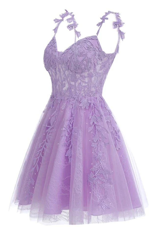 Mona | A Line Sweetheart Mint Appliques Short Homecoming Dresses