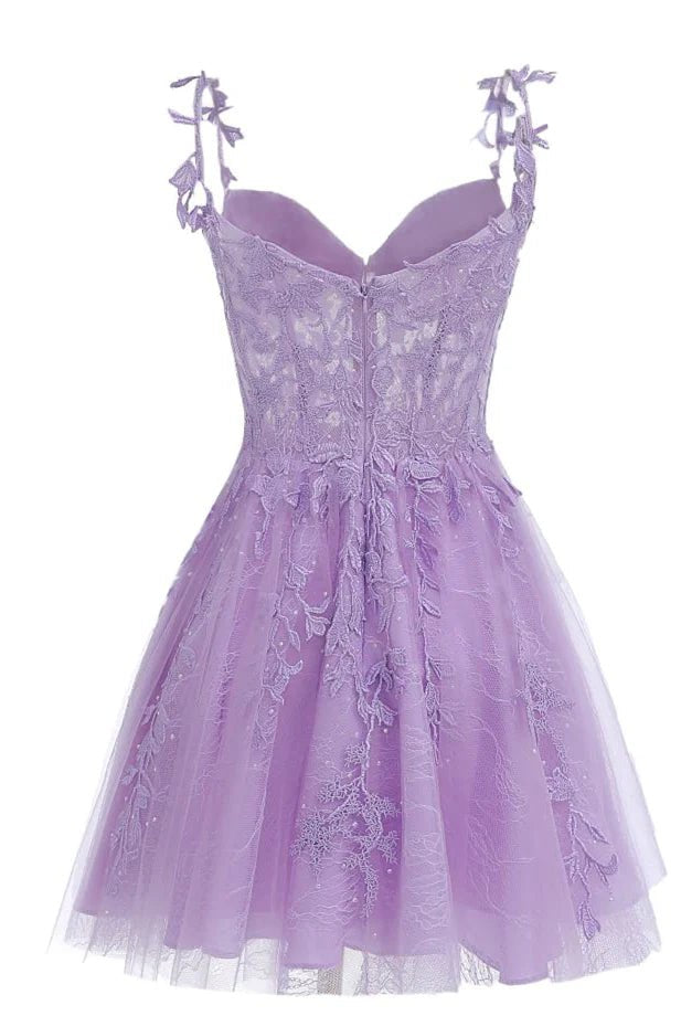 Mona | A Line Sweetheart Mint Appliques Short Homecoming Dresses