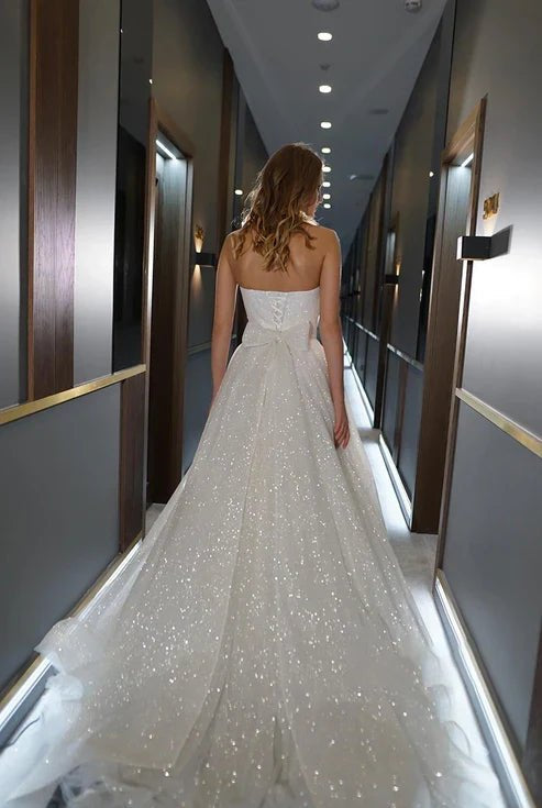 Kendall | A Line Sweetheart Sparkly Bohemian Wedding Dress Bridal Gown