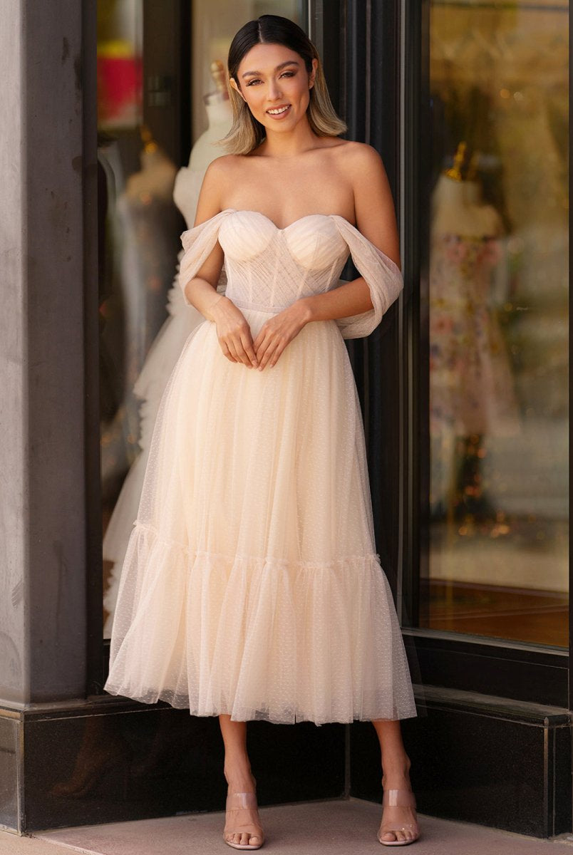 Nova | A-Line Tulle Sweetheart Tea-Length Homecoming Dress