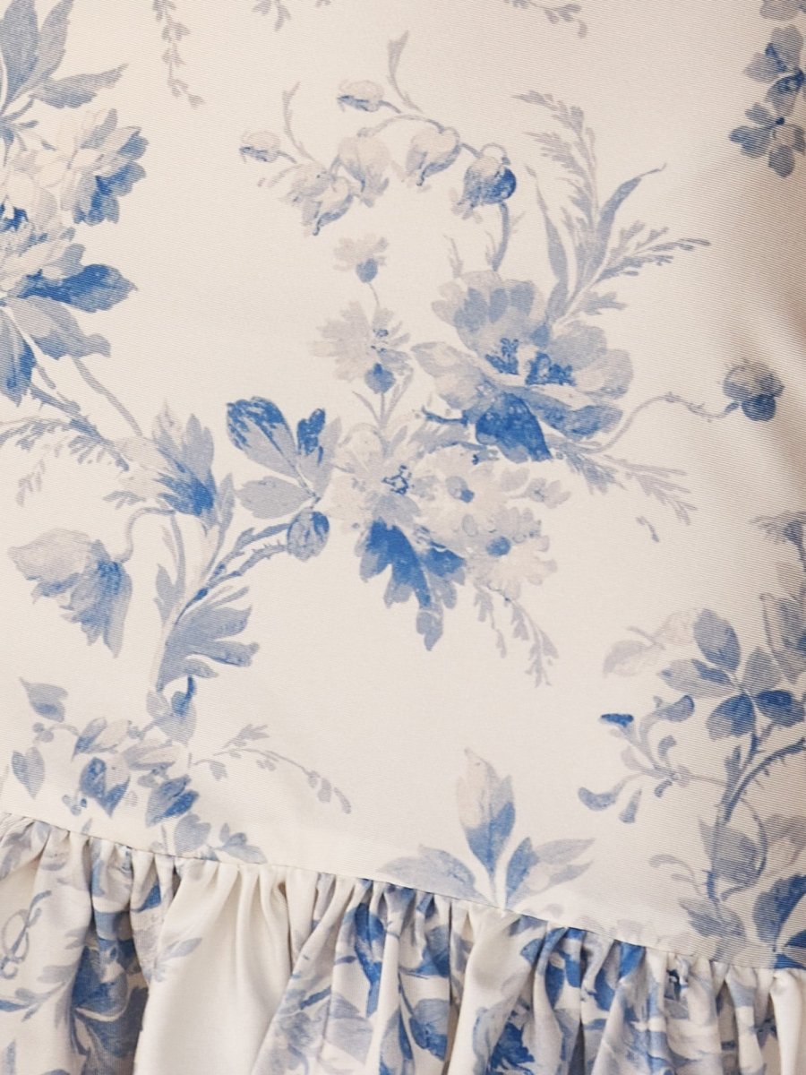 Adelisse | Blue- Sheath V Neck Floral Corset Homecoming Dresses with Bow Straps