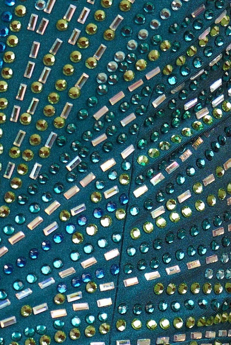 Aderyn | Green - Sheath V Neck Beaded Short Homecoming Dresses With Slit