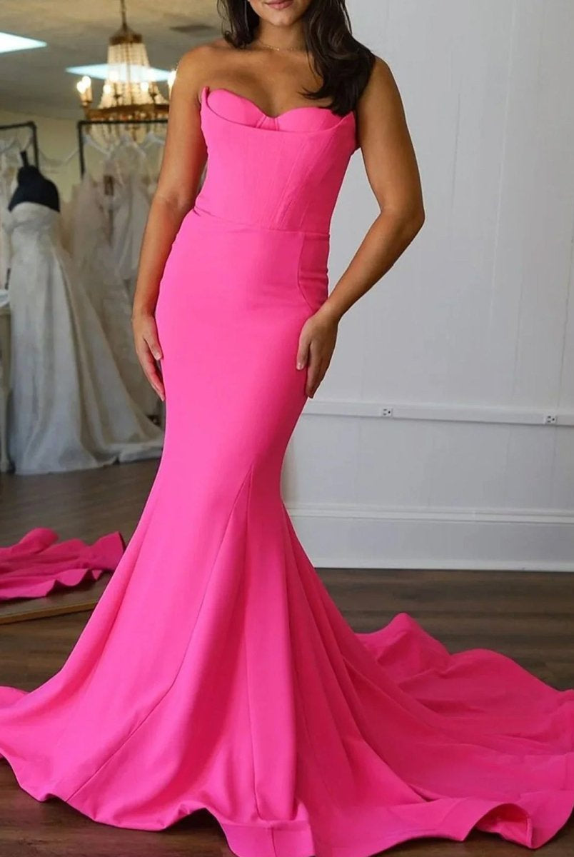 Aetherion | Strapless Mermaid Long Prom Dress with Slit - KissProm