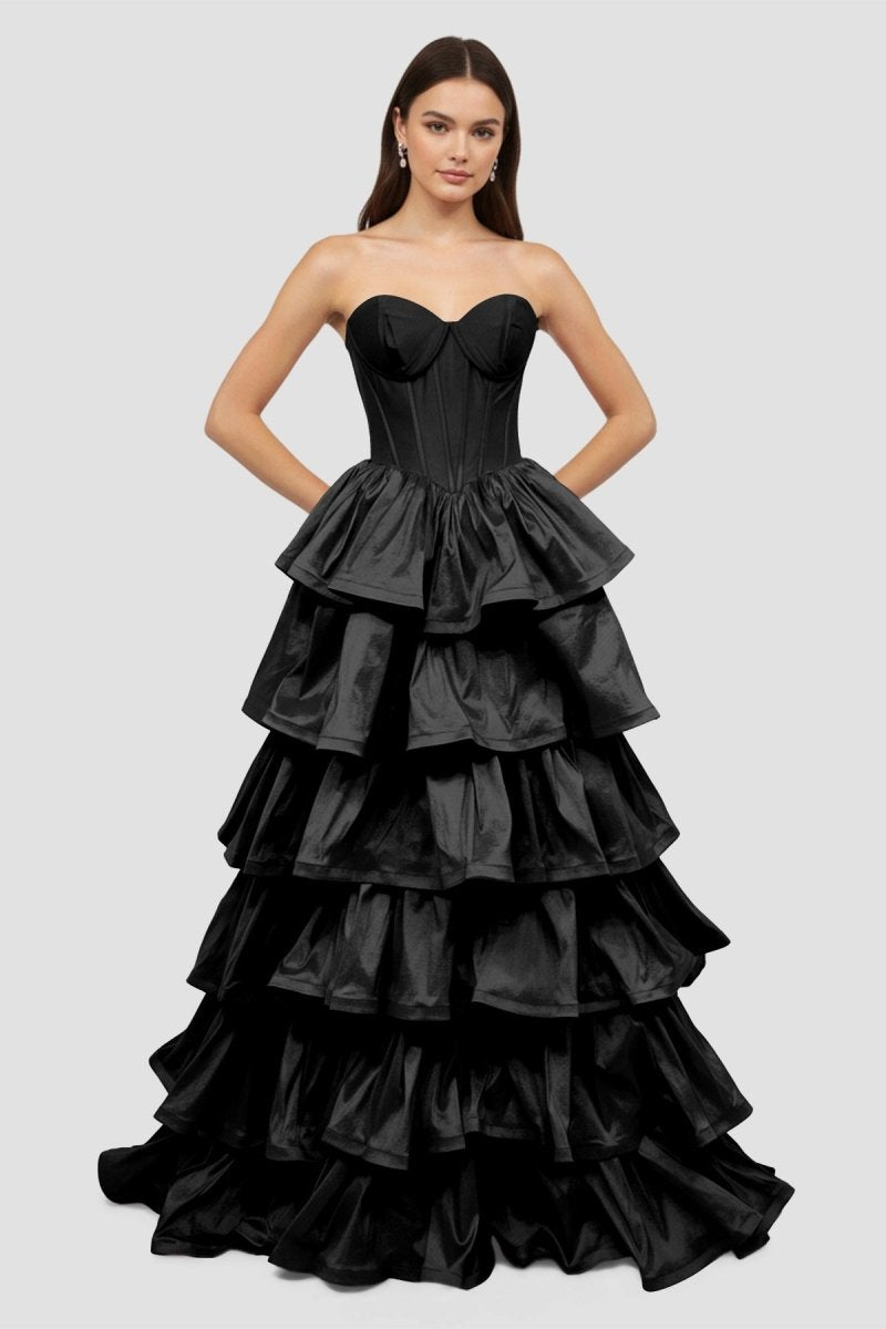 Ausha | Sweetheart Fuchsia Ruffles A - line Prom Dresses - KissProm