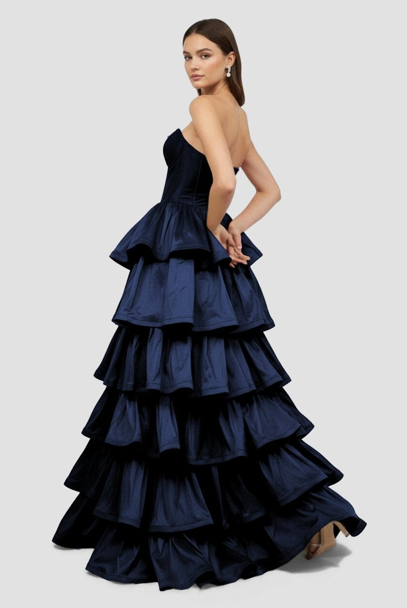 Ausha | Sweetheart Fuchsia Ruffles A - line Prom Dresses - KissProm