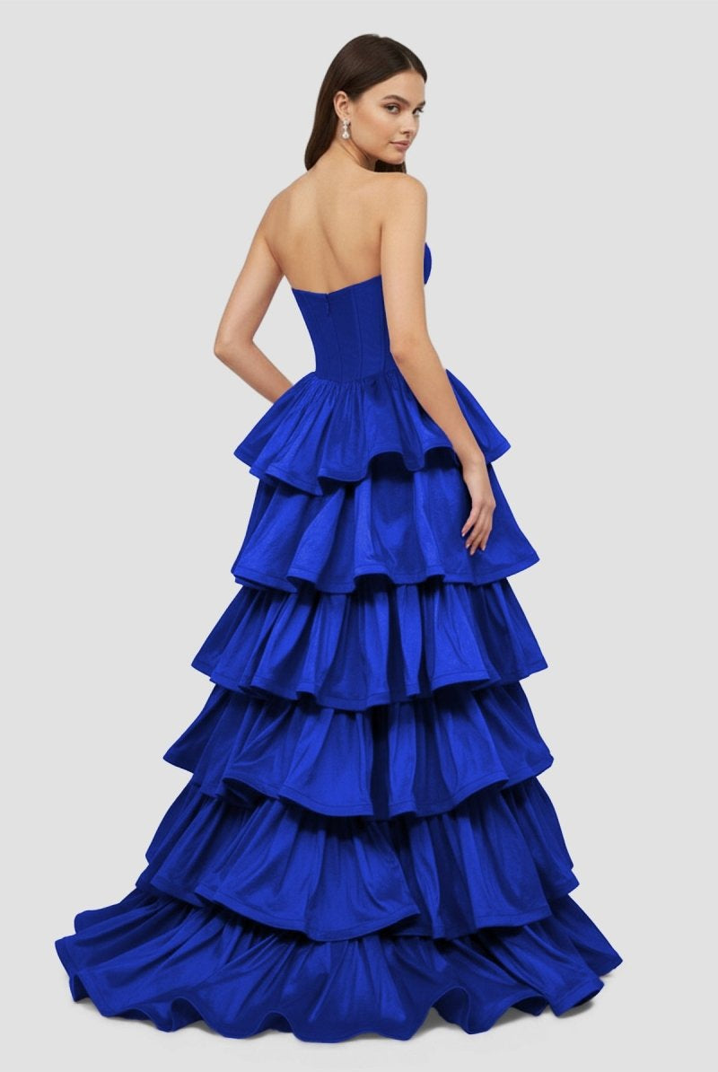 Ausha | Sweetheart Fuchsia Ruffles A - line Prom Dresses - KissProm