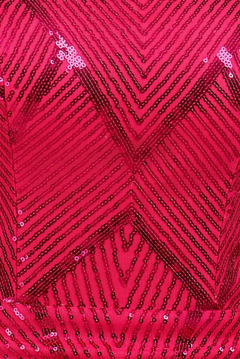 Azuraia | Fuchsia - Strapless Bodycon Sequins Homecoming Dresses With Slit