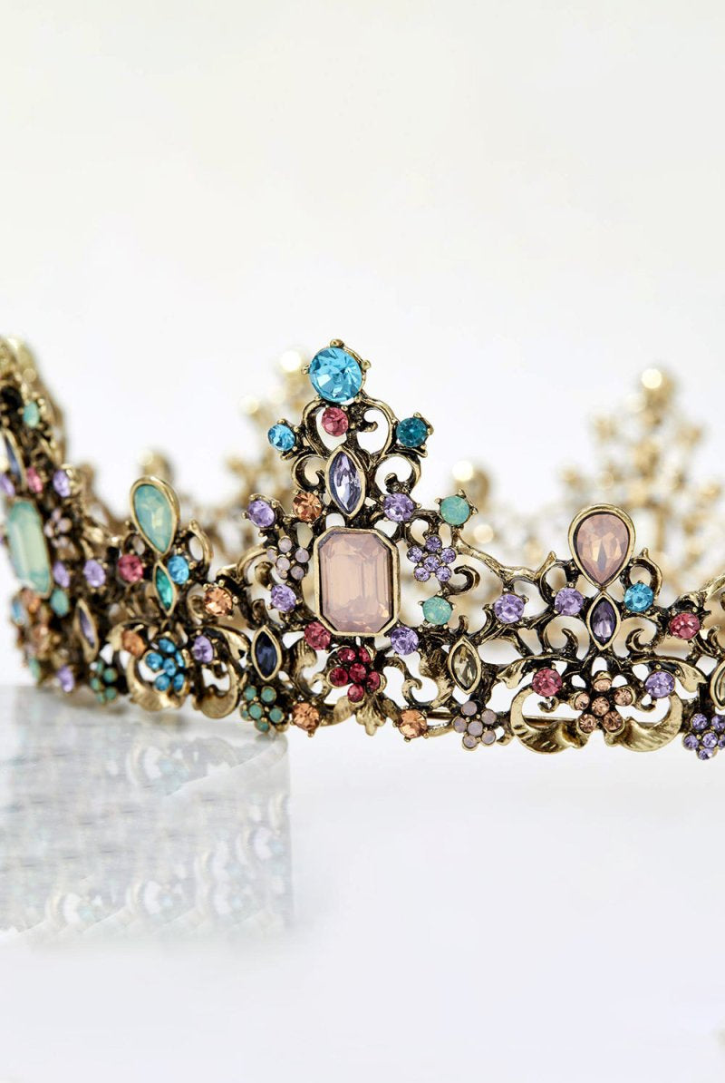 Baroque Colorful Crystal Crown - KissProm