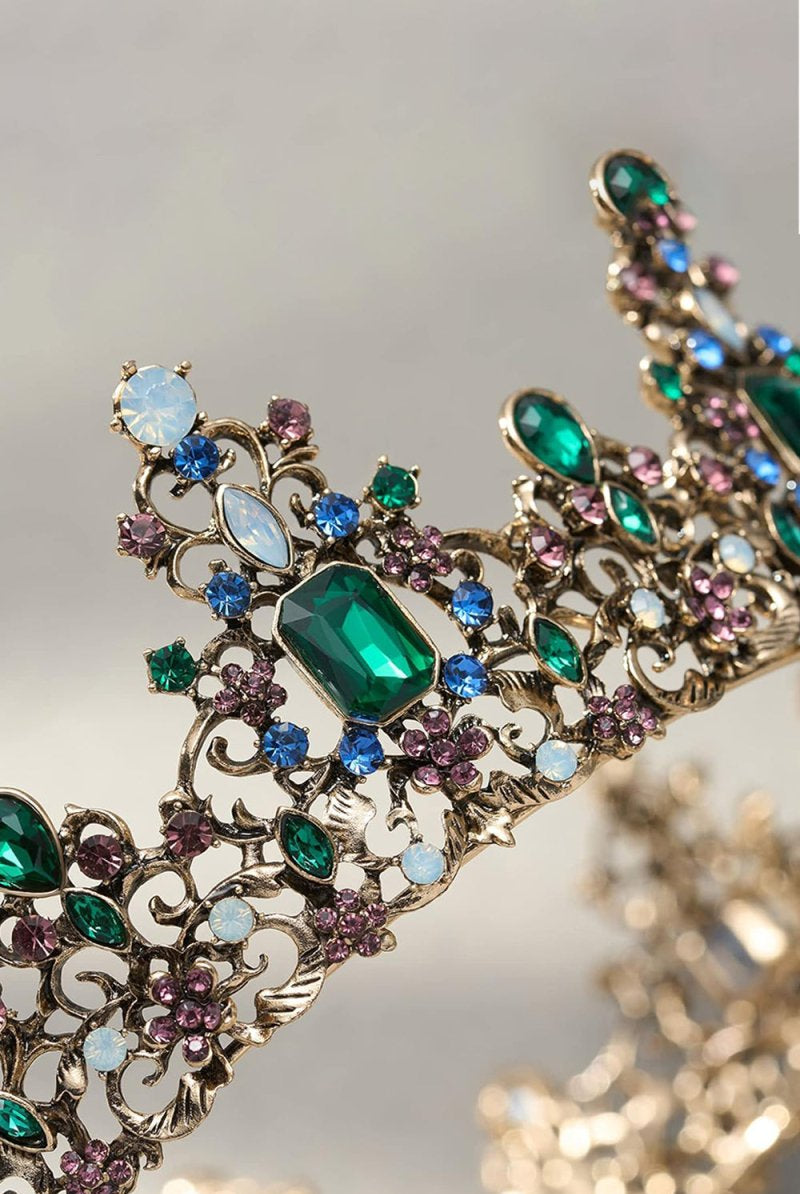 Baroque Colorful Crystal Crown - KissProm