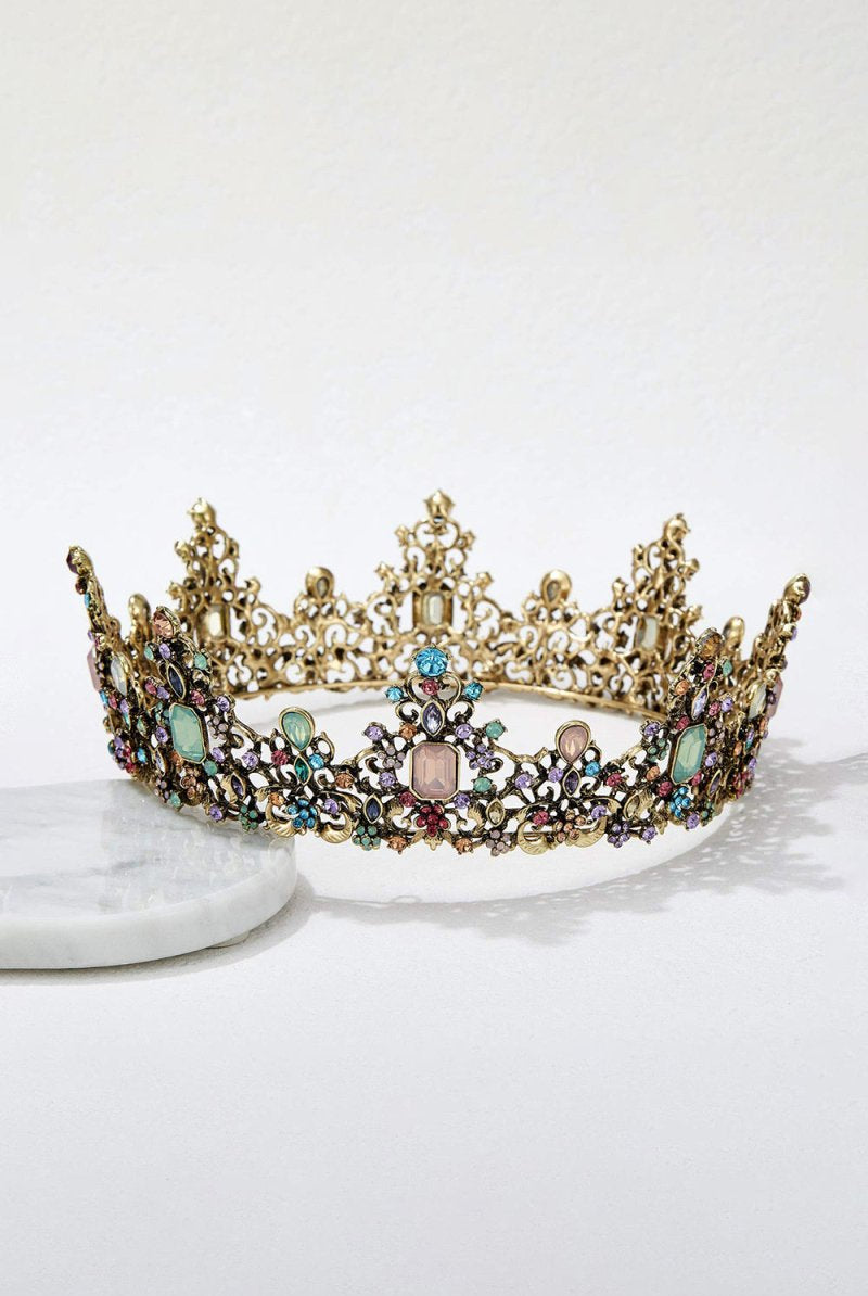 Baroque Colorful Crystal Crown - KissProm