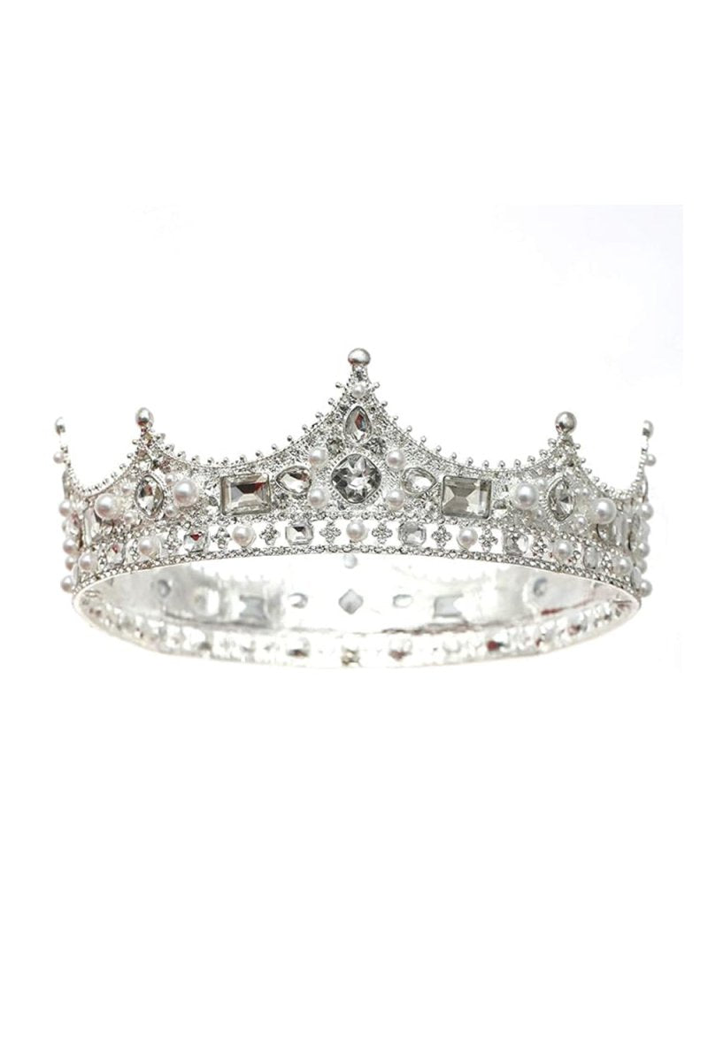 Baroque Vintage Crystal Pearl Crown - KissProm