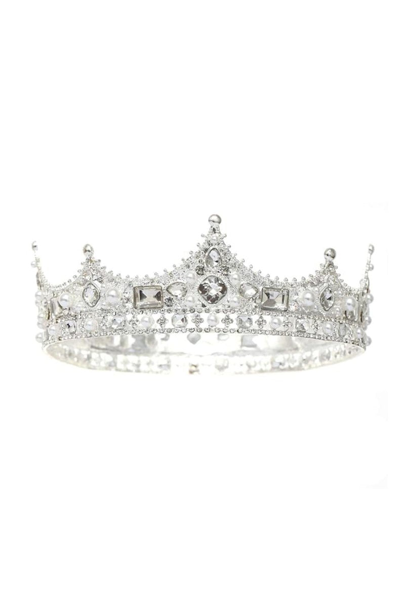 Baroque Vintage Crystal Pearl Crown - KissProm