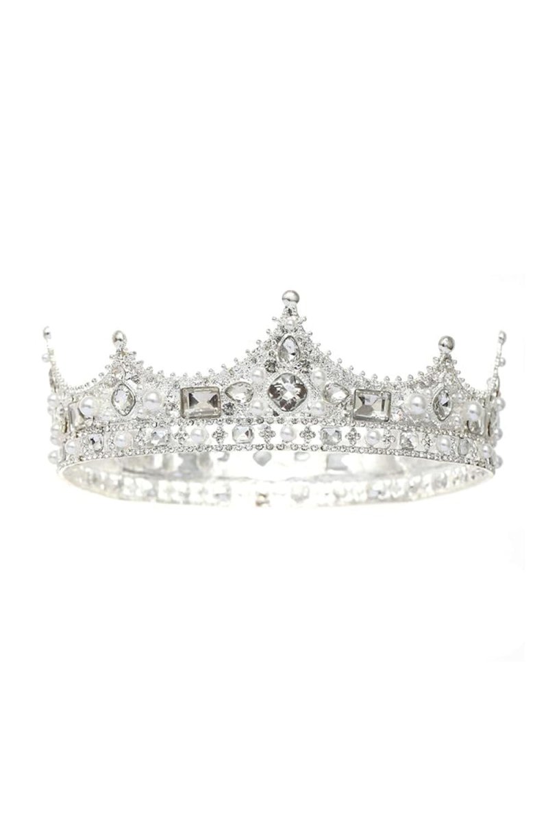 Baroque Vintage Crystal Pearl Crown - KissProm