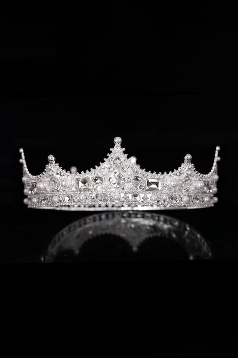 Baroque Vintage Crystal Pearl Crown - KissProm