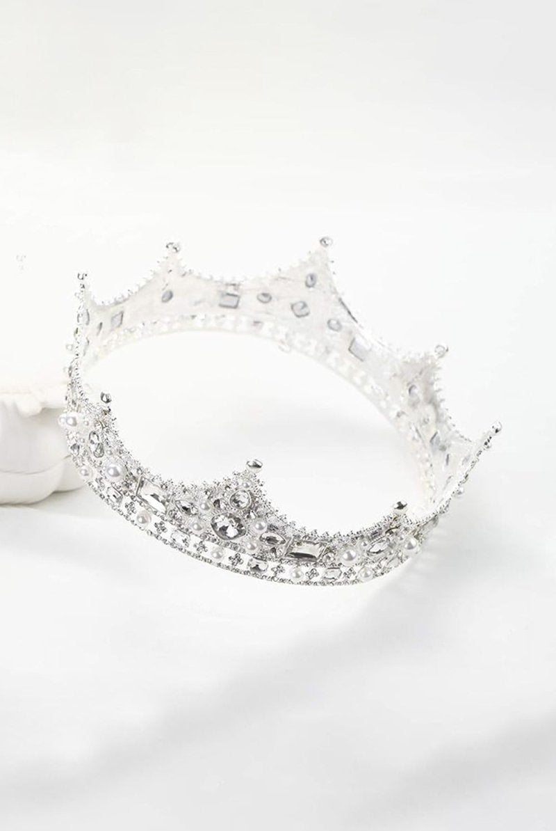 Baroque Vintage Crystal Pearl Crown - KissProm
