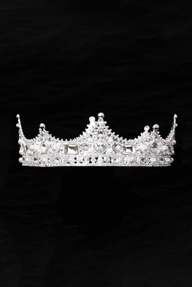 Baroque Vintage Crystal Pearl Crown - KissProm