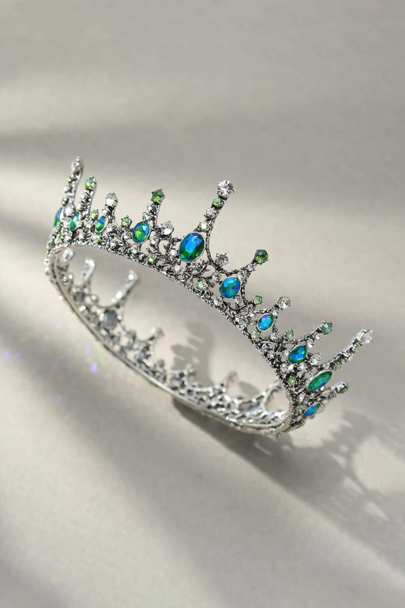 Baroque Wedding Green Aurora Borealis Tiaras - KissProm