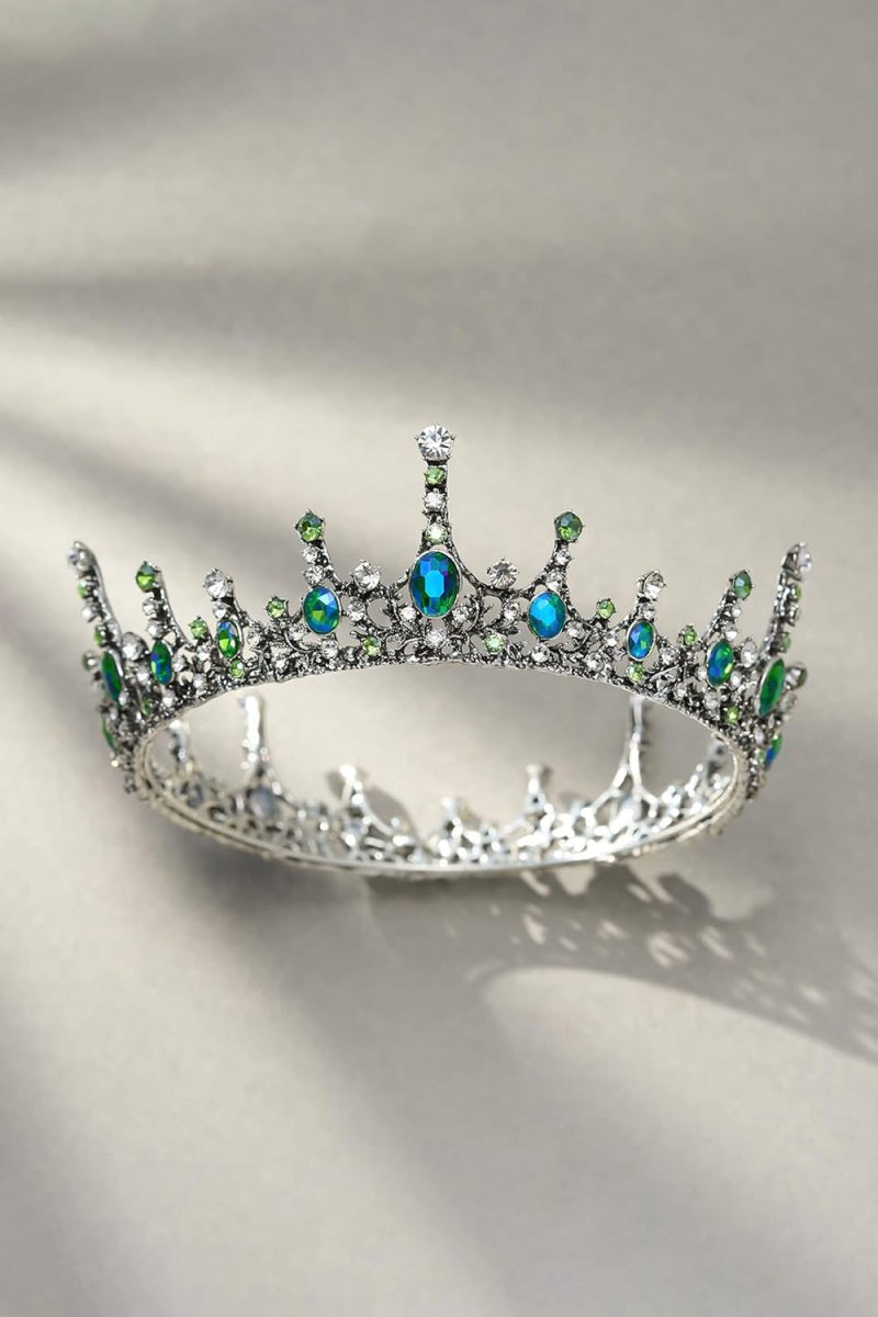 Baroque Wedding Green Aurora Borealis Tiaras - KissProm
