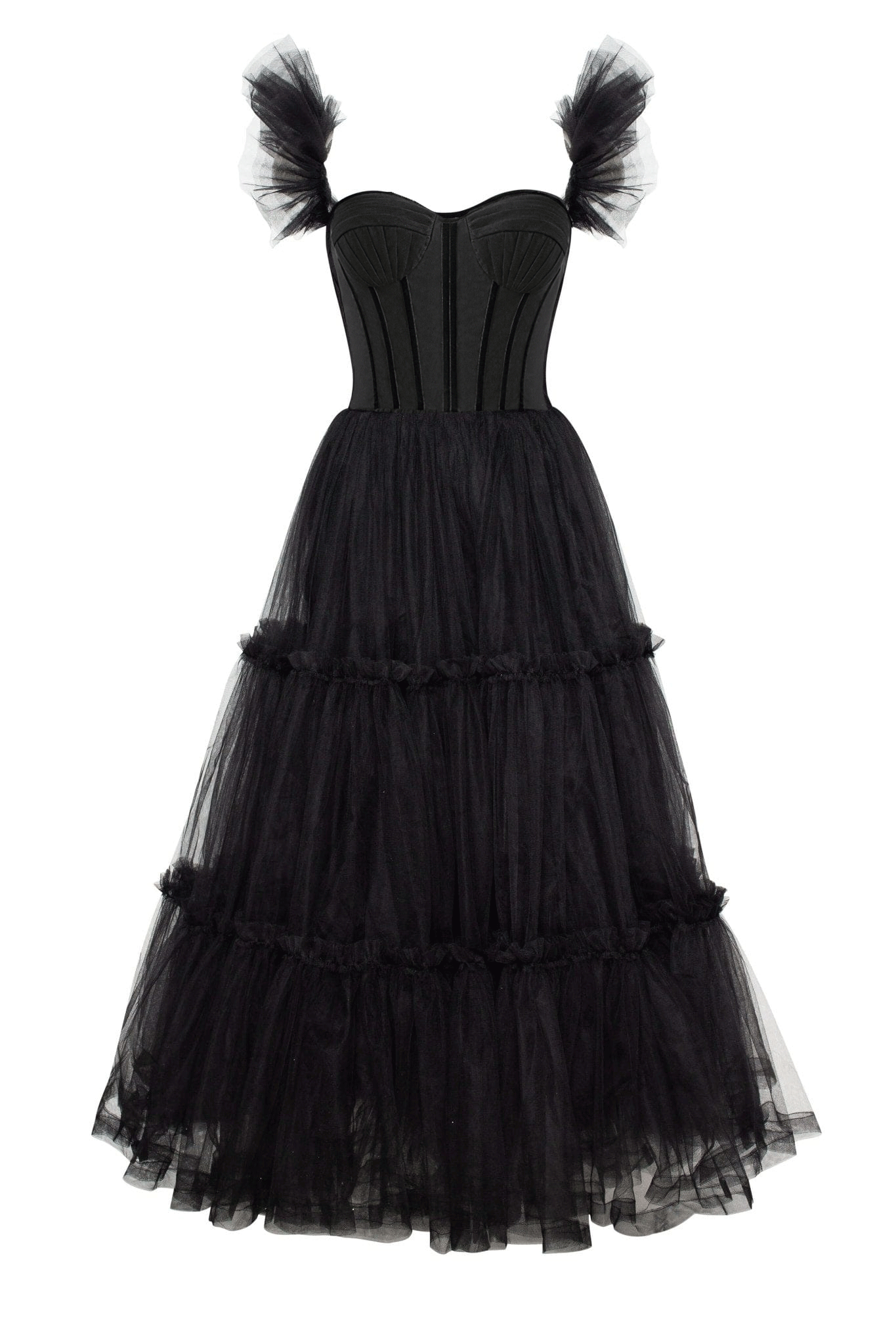 Katalina |A-Line Corset Ruffled Tulle Prom Dress