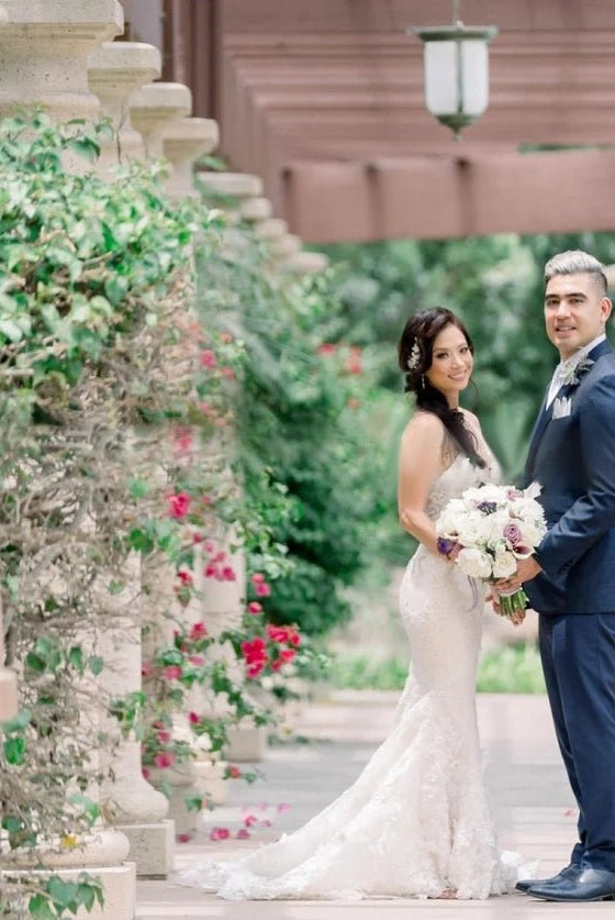 Beaded Lace Mermaid Spaghetti Straps Sleeveless Wedding Dresses