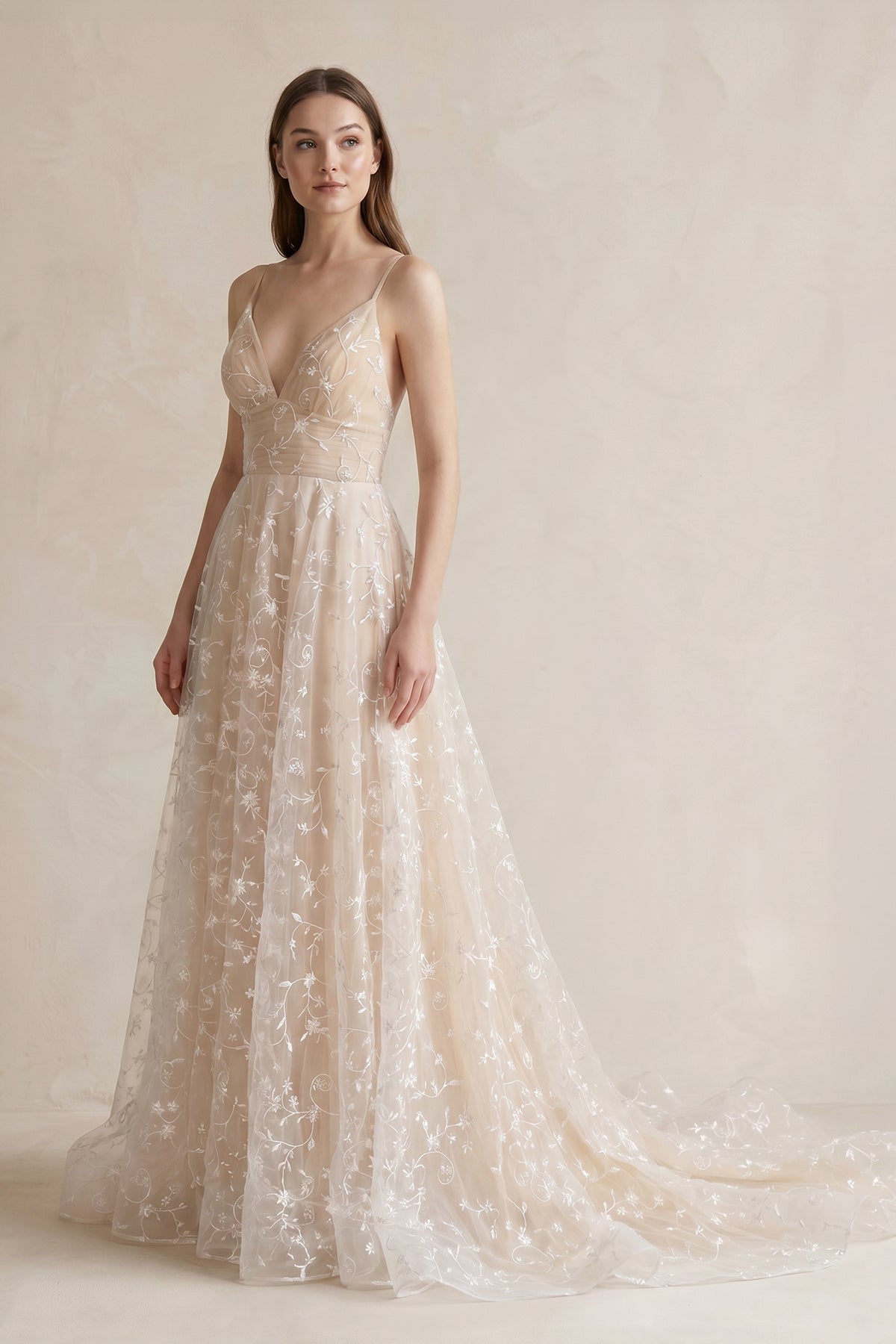 casual champagne wedding dresses Fernanda Wedding Dress 5985 Size 10 Ivory/Champagne/Honey
